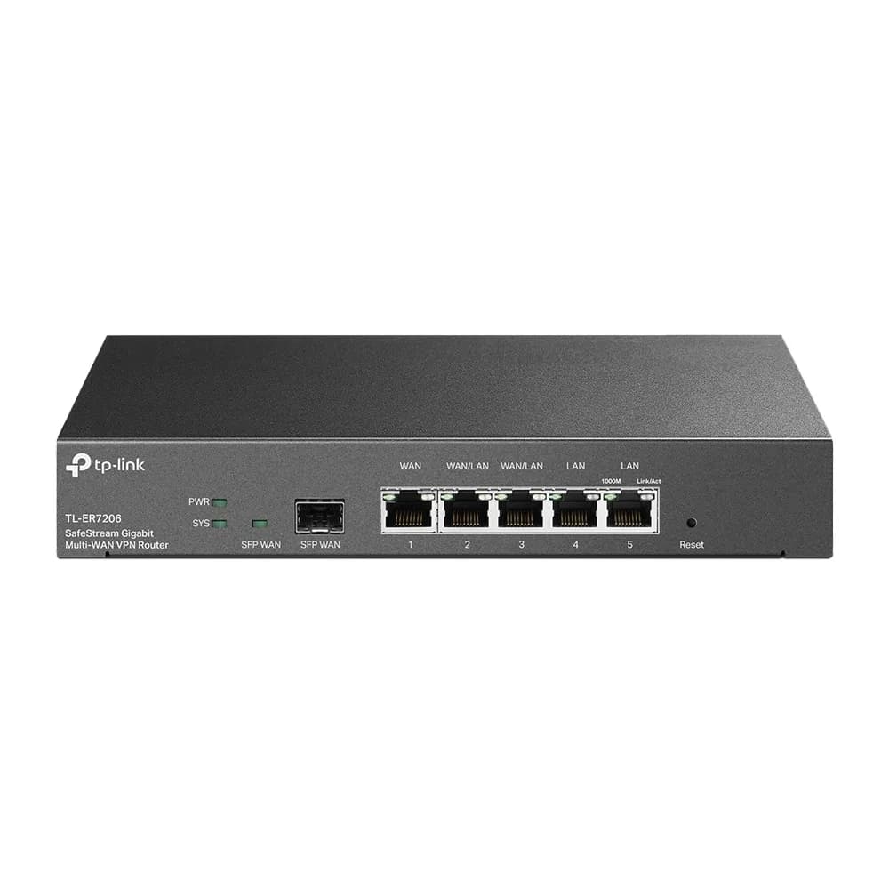ROUTER TP-LINK wired Gigabit, 1 WAN + 2 LAN + 2 WAN/LAN + 1 Gigabit SFP, "ER7206"