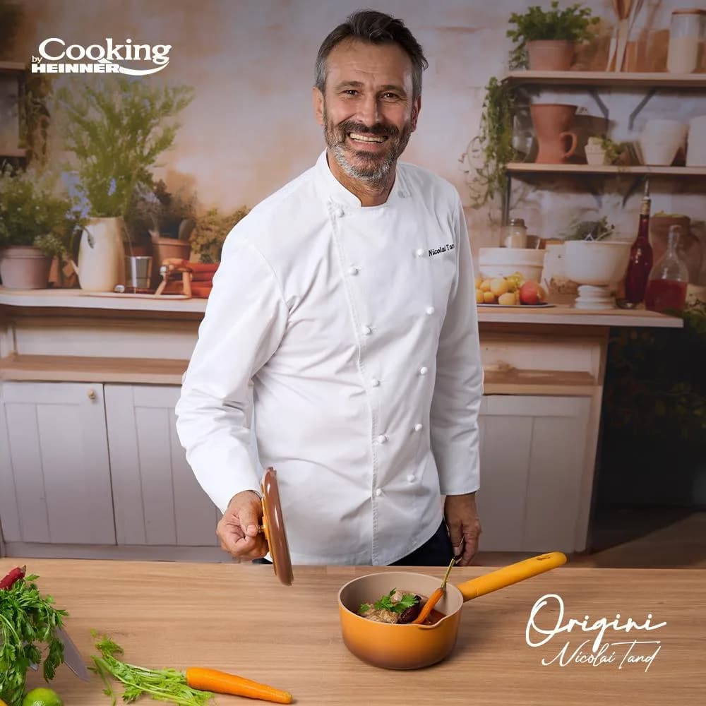 CASEROLA ALUMINIU TURNAT + CAPAC 18x8.5 CM, 1.8 L, NICOLAI TAND, ORIGINI, COOKING BY HEINNER — miniatură