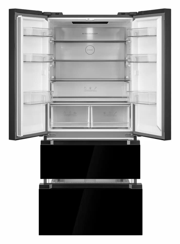 Combina frigorifica HEINNER HCFD-M516INVHGBKE++, No Frost, 516 l, Clasa: E, Dozator apa, Incorporabila, Compresor Inverter Sticla Neagra — miniatură