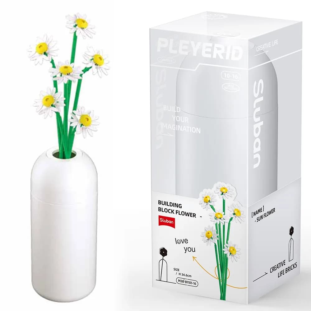 Set de Constructie Flowers, 255 piese, Margareta - Sluban