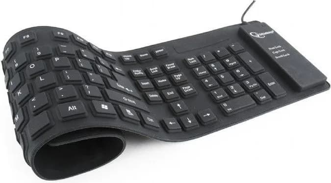 TASTATURA GEMBIRD USB, 109 taste, silicon, flexibila, water-proof, dust-proof, black, "KB-109F-B"