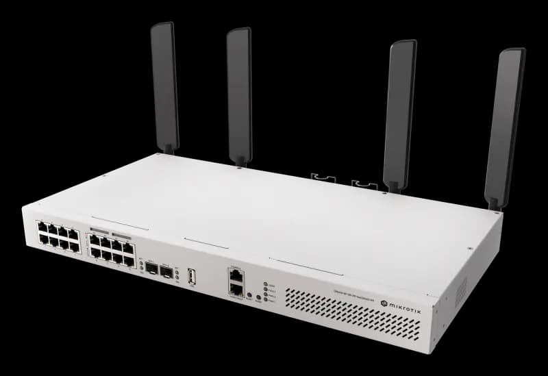 Mikrotik CRS418-8P-8G-2S+5axQ2axQ-RM. Switch layer: L2/L3. Basic switching RJ-45 Ethernet ports type: Gigabit Ethernet (10/100/1000), Basic switching RJ-45 Ethernet ports quantity: 17, Console port: RJ-45. Networking standards: IEEE 802.3af, IEEE 802.3at. Power over Ethernet (PoE). Rack mounting