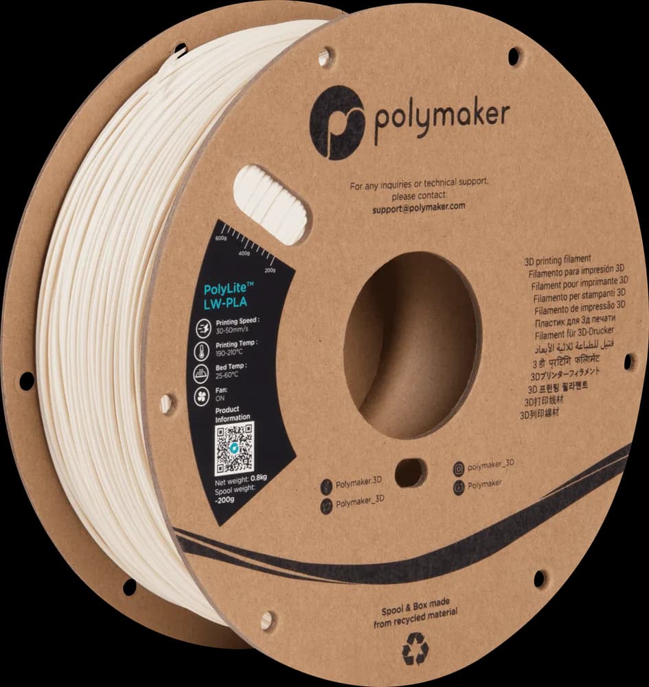 Filament Polymaker PolyLite LW-PLA (PA08001) — miniatură