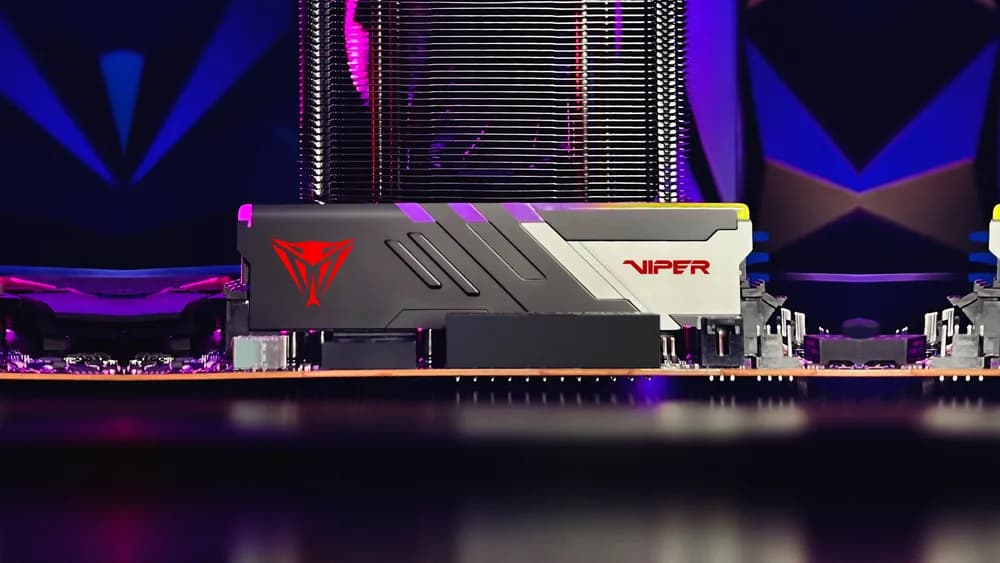 Memorie DDR PATRIOT - gaming DDR5 64GB, frecventa 6000MHz, latenta CL30, 32GB x 2 module, radiator negru, iluminare RGB, VIPER VENOM RGB "PVVR564G600C30 — miniatură