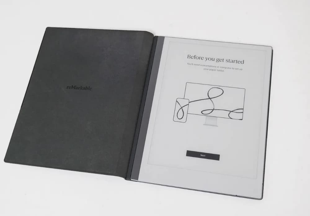 RM115 reMarkable 2 10.3" Paper Tablet with Marker Plus and Premium Leather Book Folio Black — miniatură