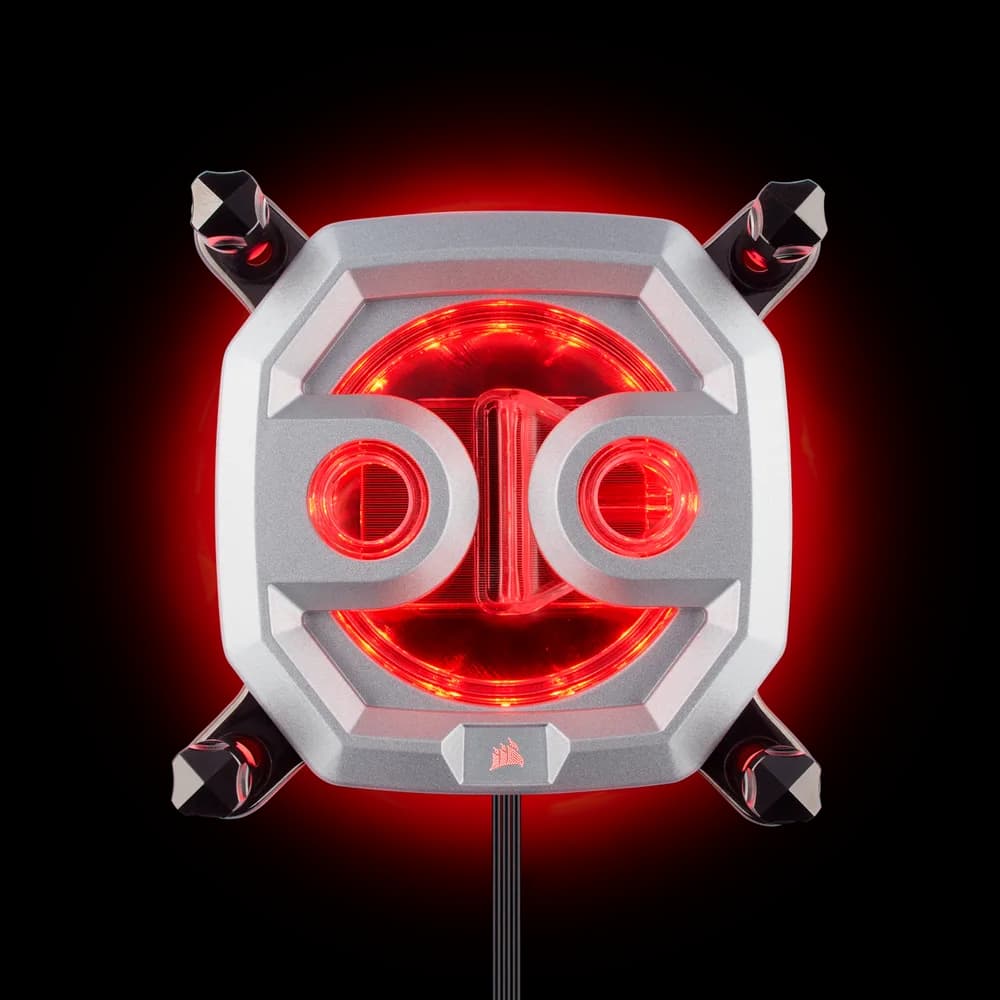 WATER block CORSAIR, filet pt. CPU, skt Intel LGA 2011/2066 AMD sTR4/sTRX4, pt filet G 1/4", luminat RGB, silver, "CX-9010001-WW" — miniatură