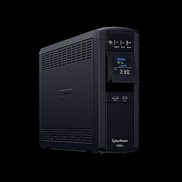 UPS CYBER POWER Line Int. cu Sinusoida Pura,tower,1600VA/ 1000W,AVR,6xShucko,LCD,2x12V/9Ah,Backup 3-10min,incarc.8h,USB,RS232,RJ45,GreenP,seria CP,"CP1600EPFCLCD" — miniatură