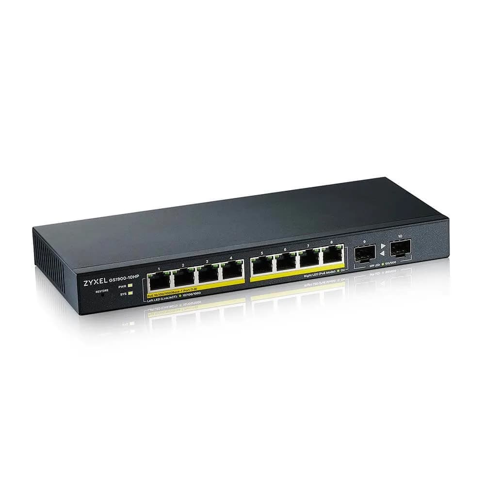 ZYXEL GS1900-10HP GBE POE SWITCH L2 "GS1900-10HP-EU0102F" — miniatură