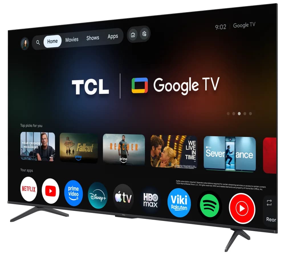 Televizor TCL QD-MiniLED 75T8D, 189 cm, Smart Google TV, 4K Ultra HD, 144Hz, Onkyo — miniatură