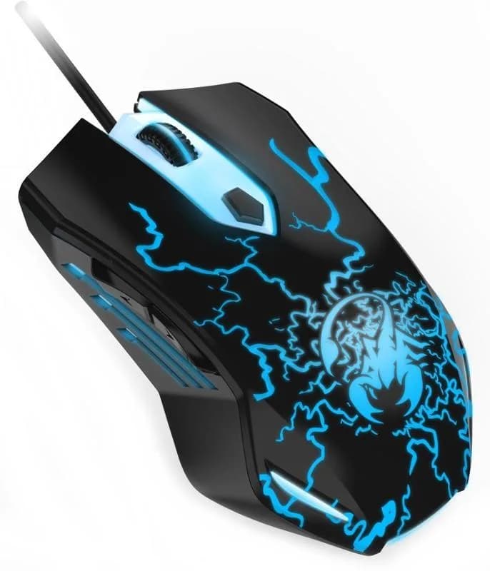 MOUSE Genius, "Scorpion Spear", gaming, cu fir, USB, optic, 1200 dpi, butoane/scroll 8/1, iluminare, butoane programabile, negru, "31040002400" — miniatură