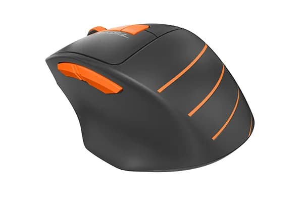 MOUSE A4tech, "FG30", gaming, wireless, 2.4GHz, optic, 2000 dpi, butoane/scroll 6/1, negru / portocaliu, 45507106 "FG30 Orange" — miniatură