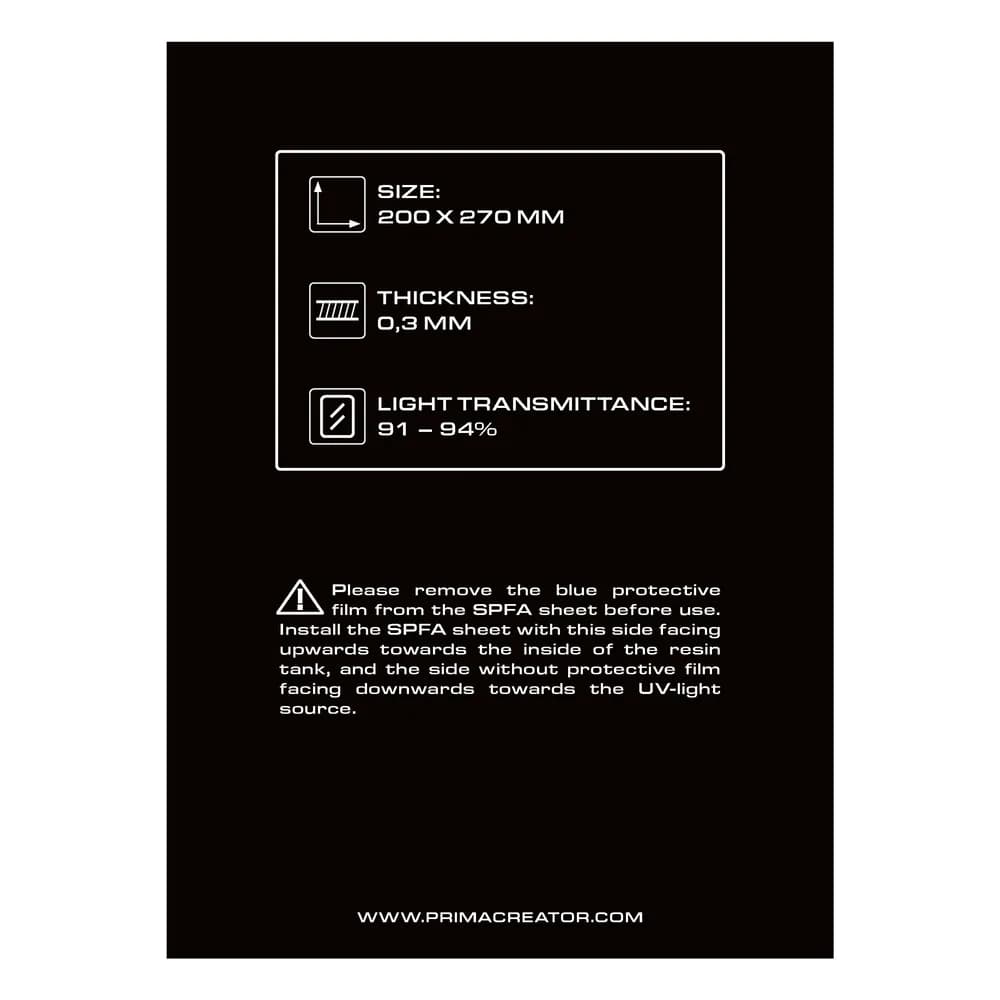 Imprimantă 3D PrimaCreator SPFA Film Sheet pentru 3D Printers – 200 x 270 mm — miniatură