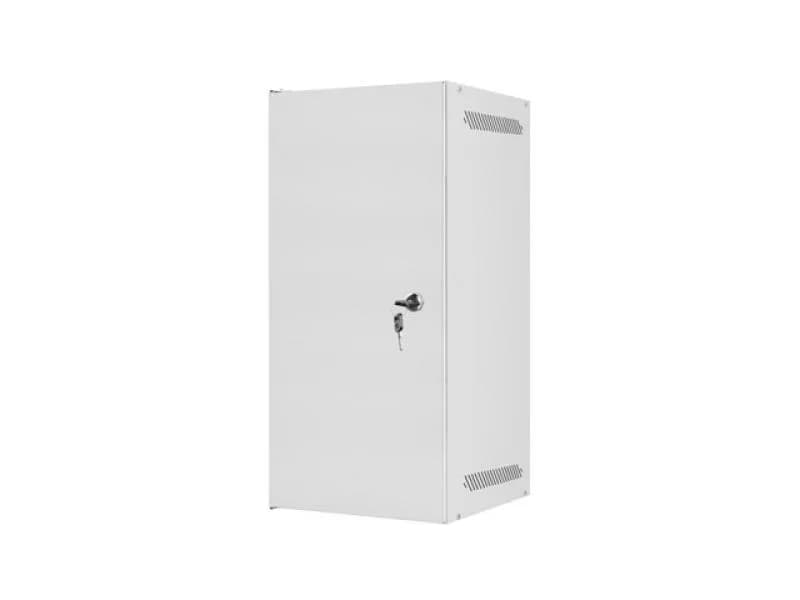 Dulap rack 10" perete 12U / 280x310 pentru auto-asamblare, cu ușă metalică, gri (flat pack)
