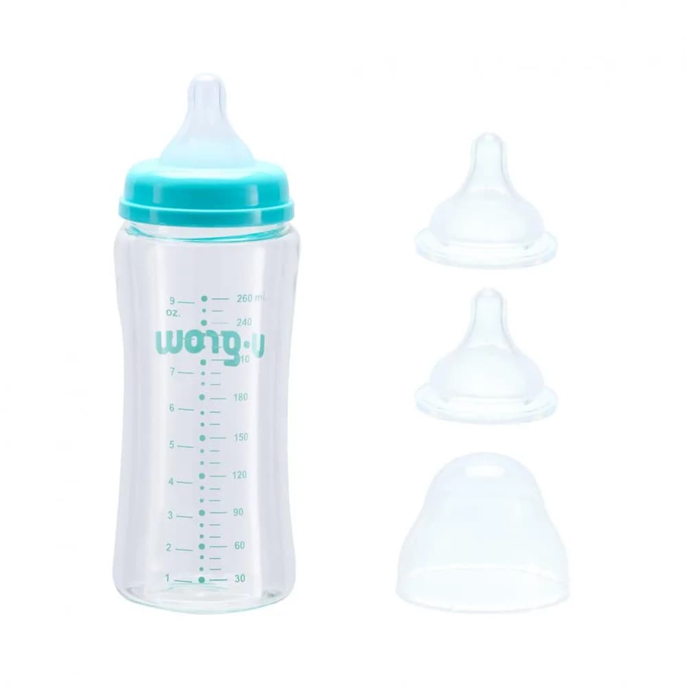 Biberon de sticla 260 ml+2 tetine extra, U-Grow — miniatură