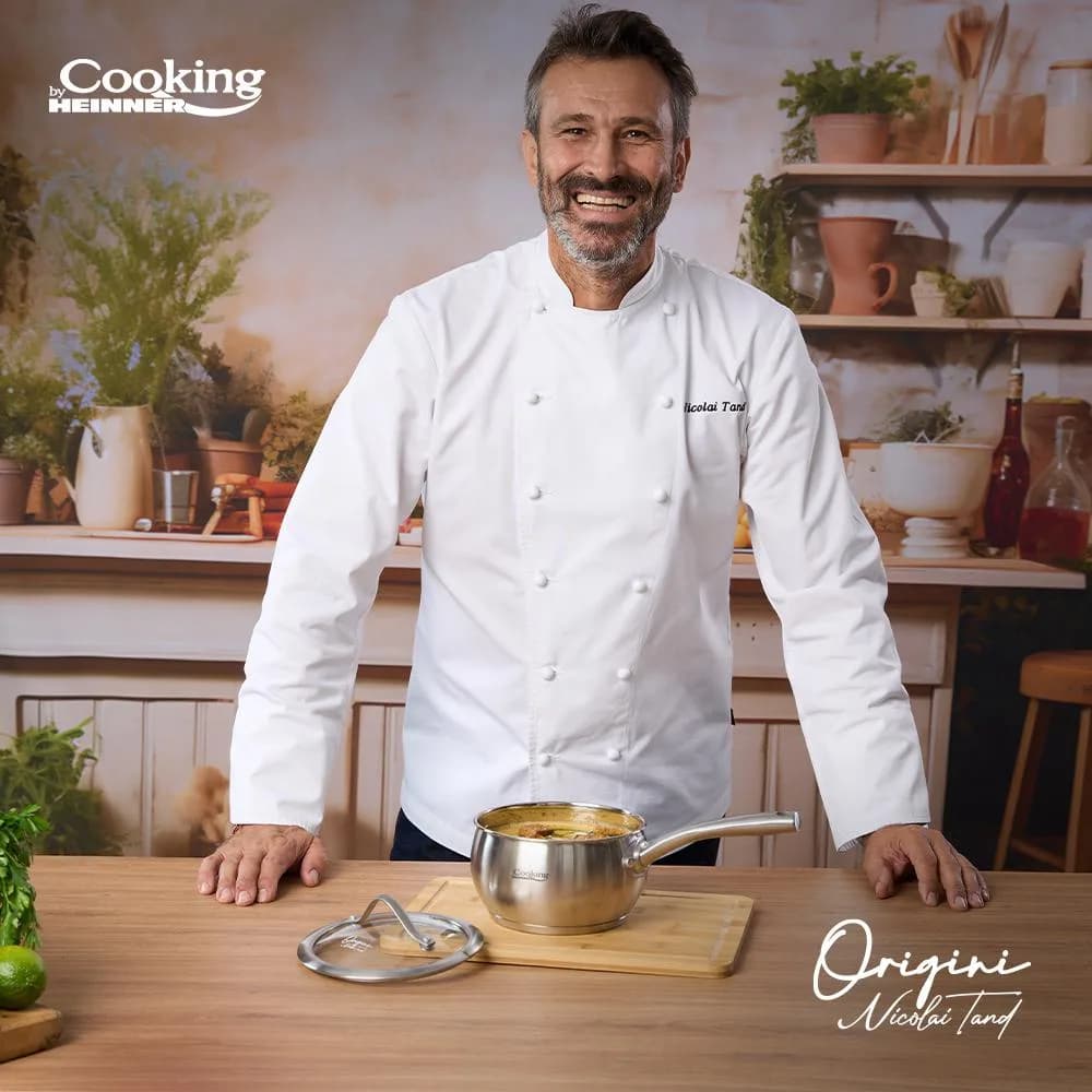 CASEROLA INOX+ CAPAC 16X9 CM, 1.8 L, NICOLAI TAND, ORIGINI, COOKING BY HEINNER — miniatură