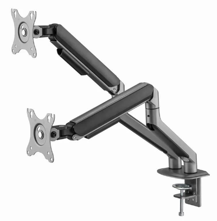 SUPORT de birou Gembird, pt 2 TV/monitor plat, diag. max 17-32 inch, rotatie, inclinare, pivotare, max 9 kg, space-grey, "MA-DA2-05"