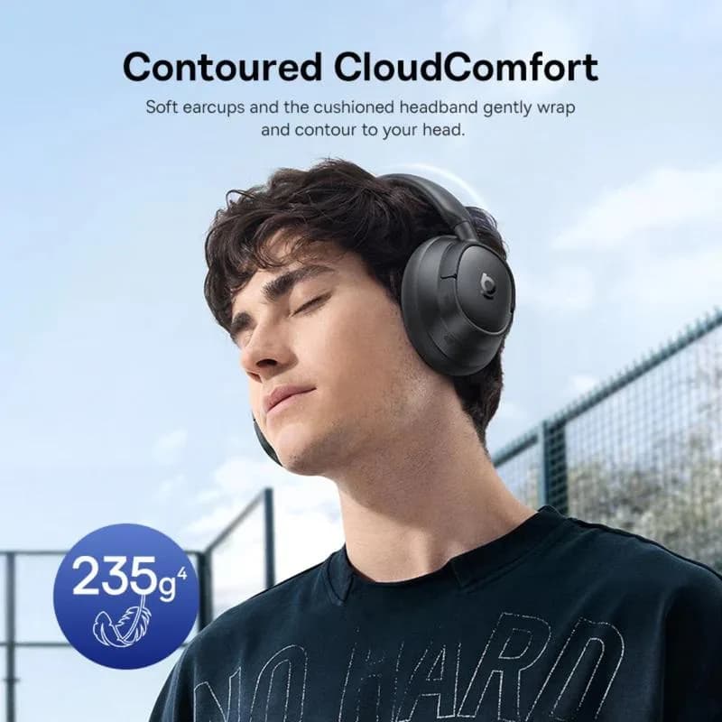 CASTI Baseus Bowie Bass BH1 NC Wireless Noise Cancelling, over ear, 40mm Dynamic Drivers, autonomie 80 ore, microfon pe casca, conectare prin Bluetooth 6.0, negru "A0203703" - 6932172696993 — miniatură