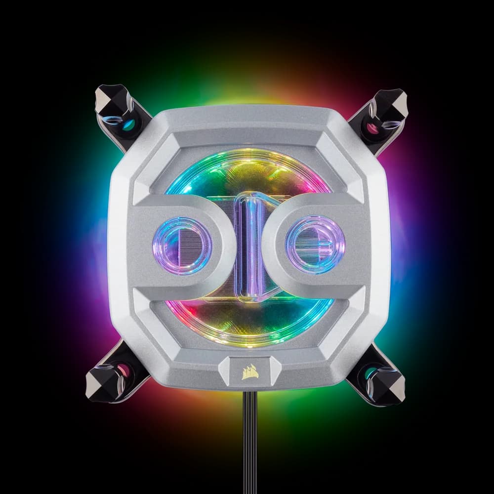 WATER block CORSAIR, filet pt. CPU, skt Intel LGA 2011/2066 AMD sTR4/sTRX4, pt filet G 1/4", luminat RGB, silver, "CX-9010001-WW"