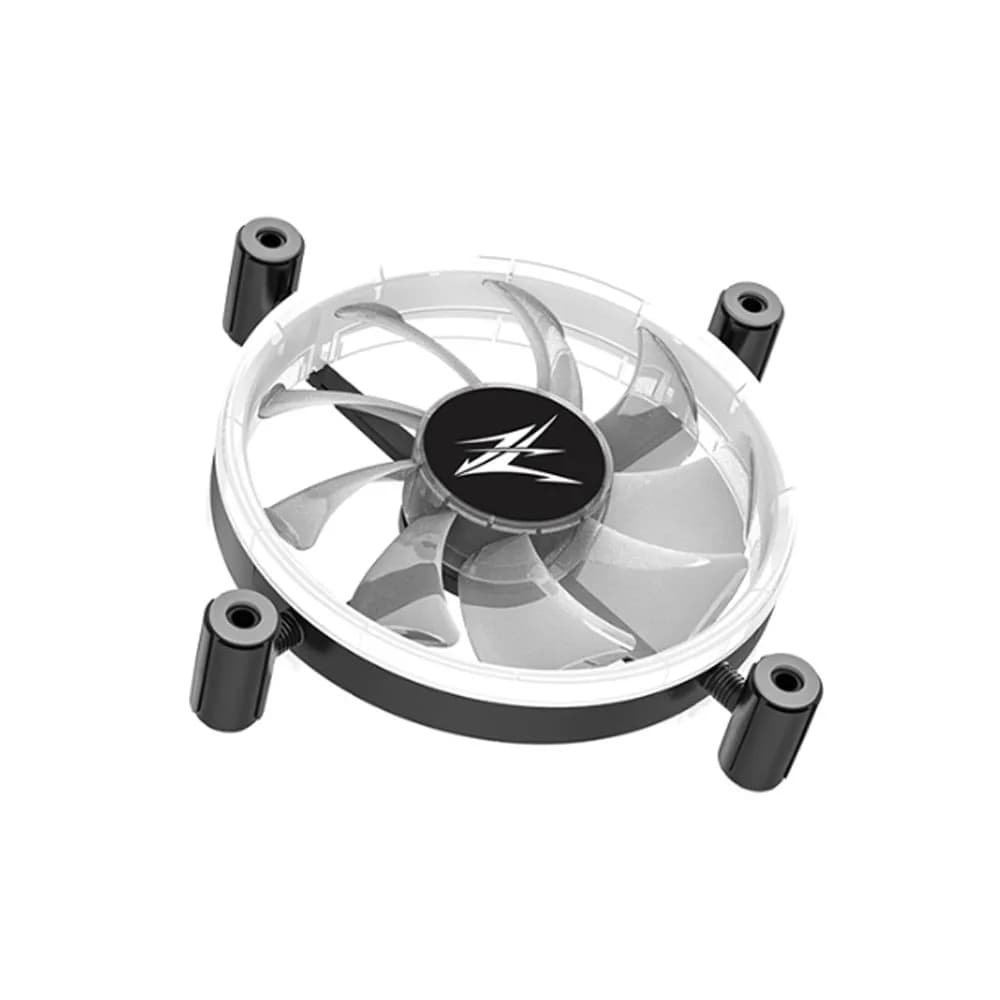 Ventilator Zalman "ZM-LF120", 120mm, 800 - 1300 RPM, EBR Bearing, 43 CFM, 2x inel LED RGB, 4pin PWM, negru, "ZM-LF120" — miniatură