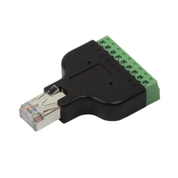 ADAPTOR LOGILINK RJ45 (T) la conector 8-pin, negru, "MP0050" — miniatură
