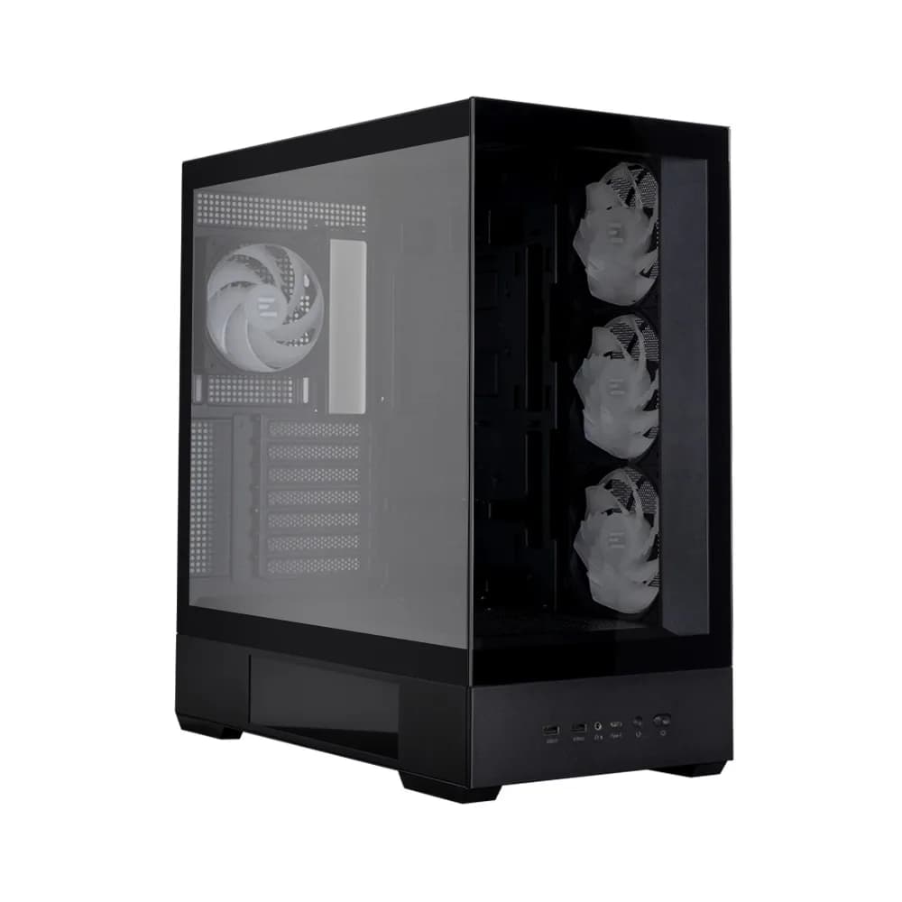 CARCASA Zalman "P40 DS", middle tower, gaming, fara sursa, suporta 10xfan, 4xfan inclus, PSU shroud, display 9.1inch, USB Type-C x 1, USB 3.1 gen1 x 2, audio+mic, negru, "P40 DS Black" — miniatură