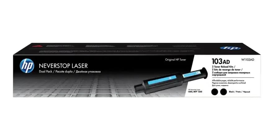 Dual-Pack Original HP Black, nr.103AD, pentru NeverStop LaserJet 1000|1200, 5K, "W1103AD"