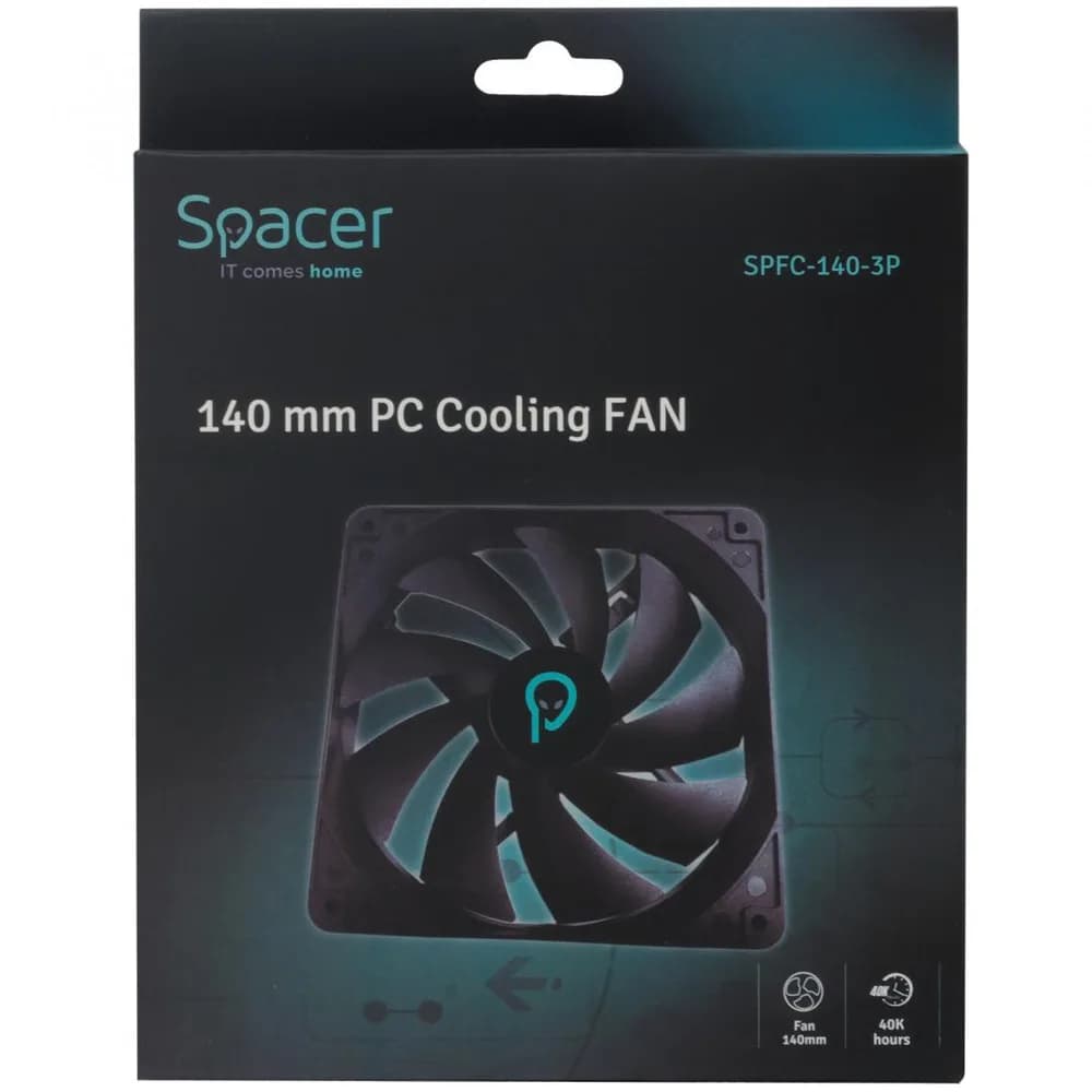 Ventilator Carcasa SPACER SPFC-140-3P, 14 cm, 1400 RPM — miniatură
