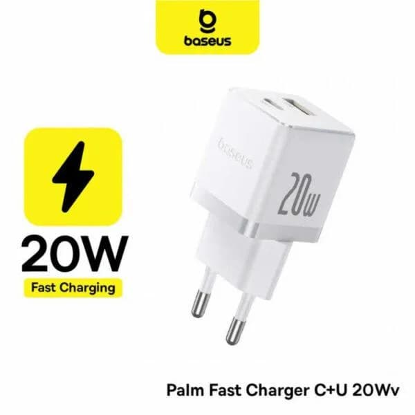 Incarcator retea Baseus Palm, 20W, 2 porturi, Alb