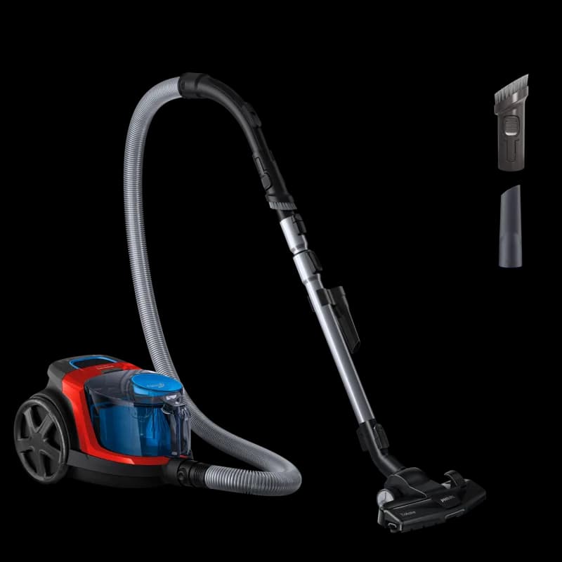 Aspirator fara sac Philips PowerPro Compact FC9330/09, 900W, PowerCyclone 5, Perii TriActive, Rosu