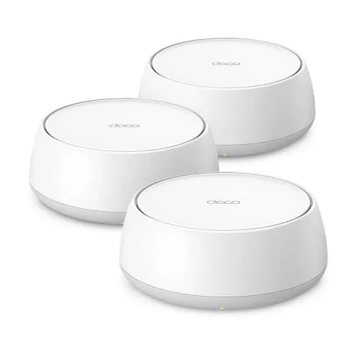 BE3600 Whole Home Mesh Wi-Fi 7 System SPEED: 688 Mbps at 2.4 GHz + 2882 Mbps at 5 GHz SPEC: Internal Antennas, 2 × 2.5 Gigabit Ports (WAN/LAN auto-sensing), 160MHz for 5 GHz, 4-Stream FEATURE: Deco App, Router/AP Mode, IPv6, IPTV