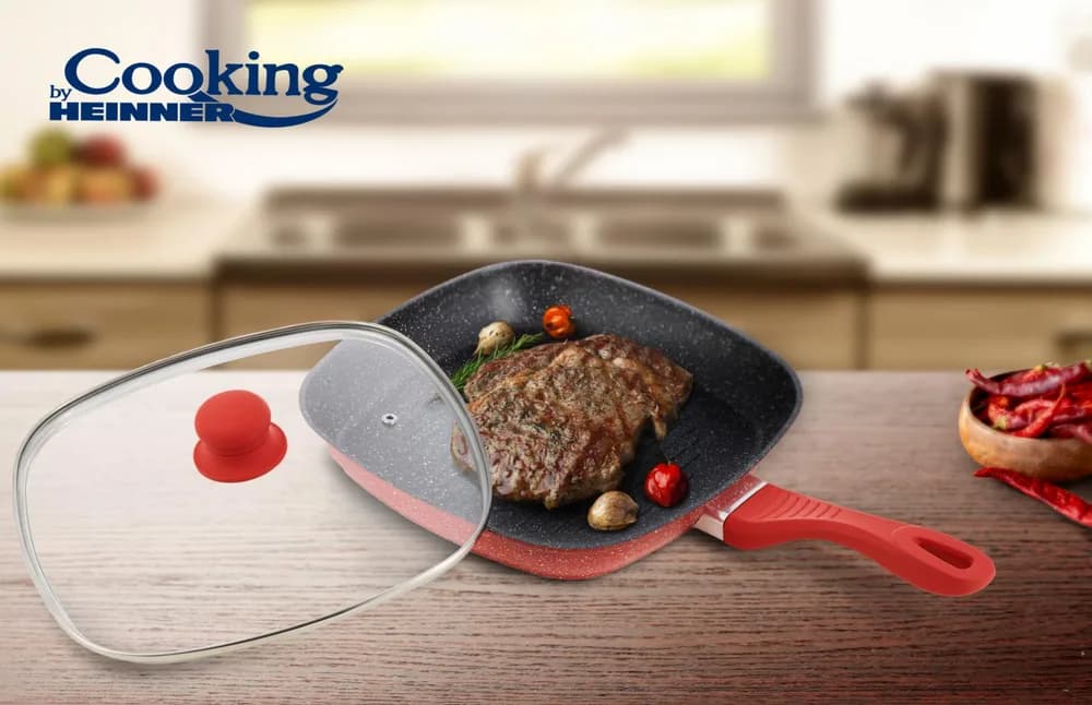 TIGAIE GRILL ALU+CAP 28x4CM,ORANGE GRAYS, COOKING BY HEINNER — miniatură