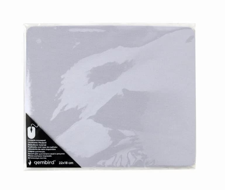 MousePAD GEMBIRD, cauciuc si material textil, 220 x 180 x 2 mm, printabil, alb, "MP-PRINT-S"