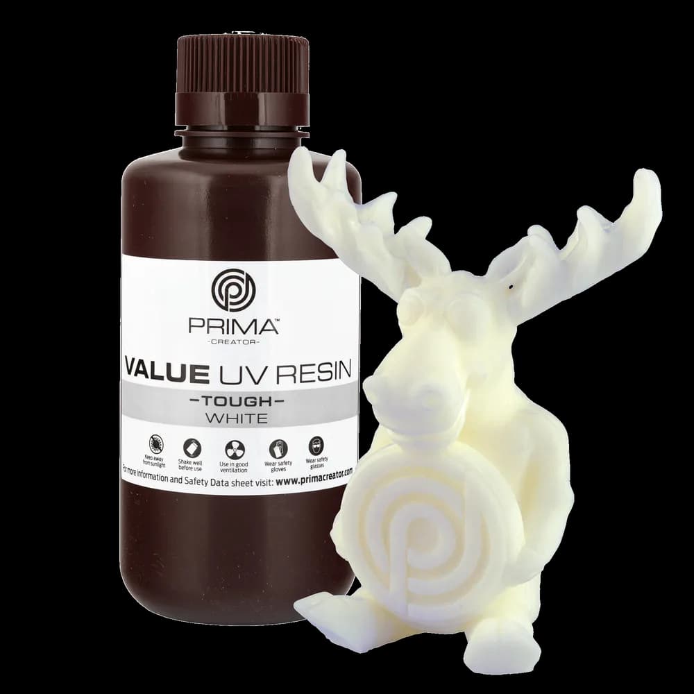 Rășină 3D PrimaCreator Value Tough UV (ABS Like) – 500 g – White