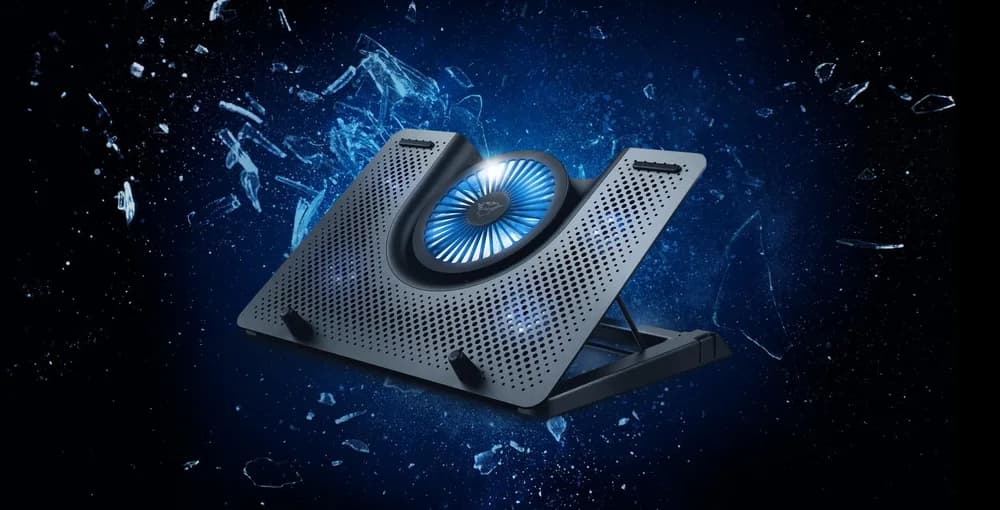 Stand/Cooler notebook Trust GXT 1125 Quno, max 17.3 inch, 5 ventilatoare, suport de telefon detasabil — miniatură