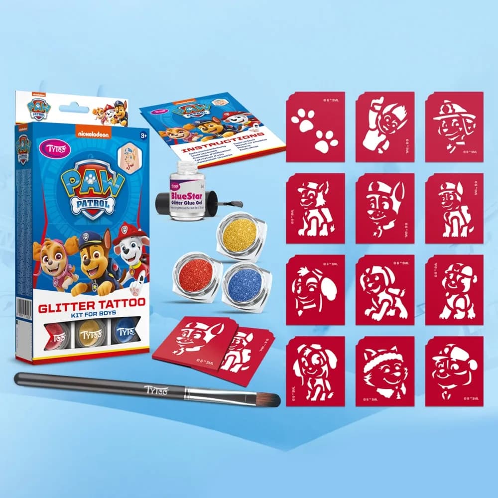Set tatuaje cu sclipici, Paw Patrol, Baieti — miniatură