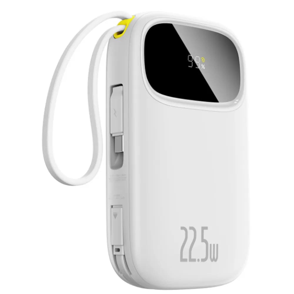 POWER BANK Baseus Qpow3, 20000mAh, 22.5W, 1 x USB, cablu integrat USB Type-C, cablu integrat Iphone Lightning, alb, "P10082107213-00" - 6932172691189 — miniatură