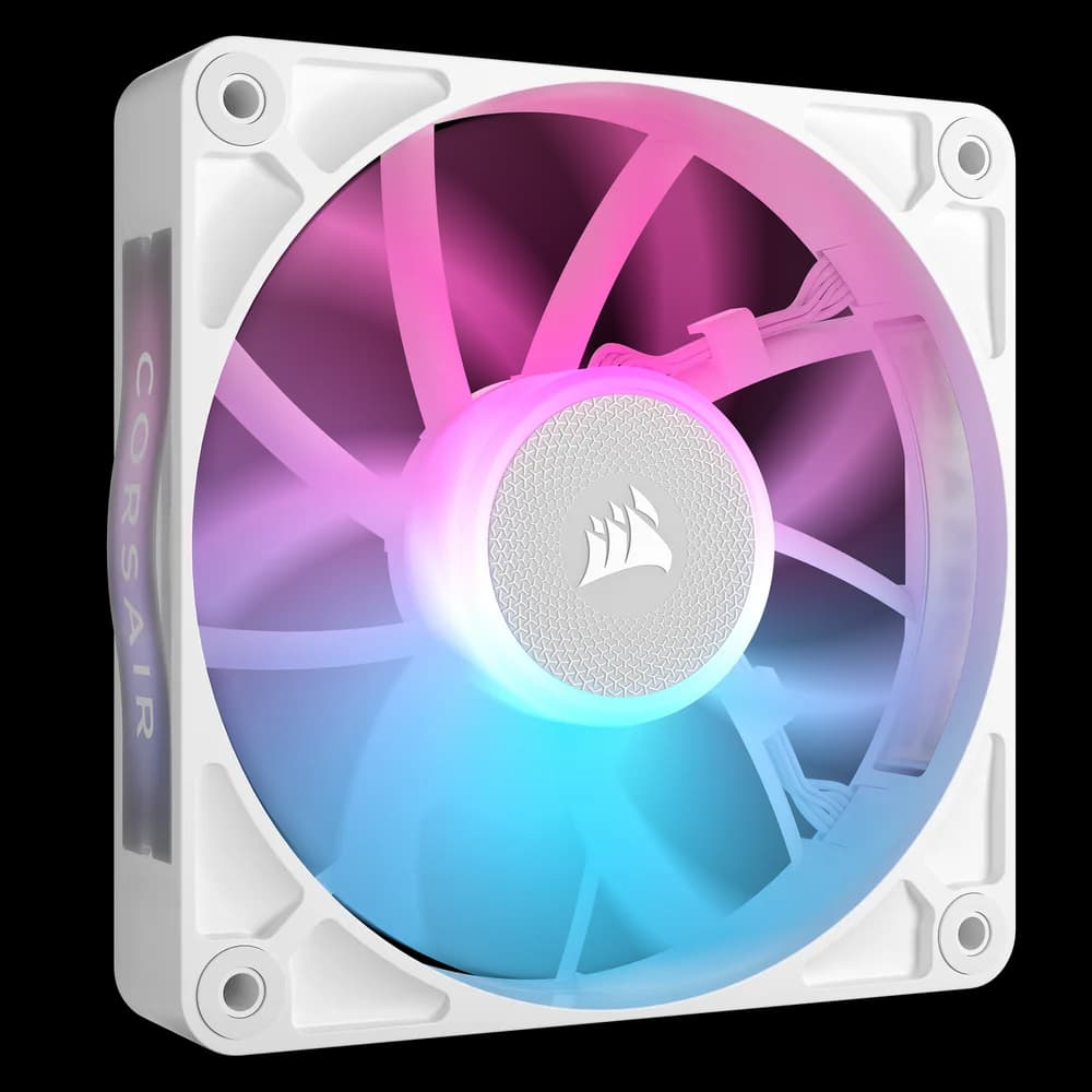 VENTILATOR Corsair iCUE LINK RX120 3x120mm RGB ALB, 0.400-2100 RPM +/- 10%, 10.5-74.2 CFM, Presiune Statica: 0.12-4.38 mm-H2O, 10-36dBA, Prindere magnetica, Lungime cablu 135mm, 600mm "CO-9051022-WW" — miniatură