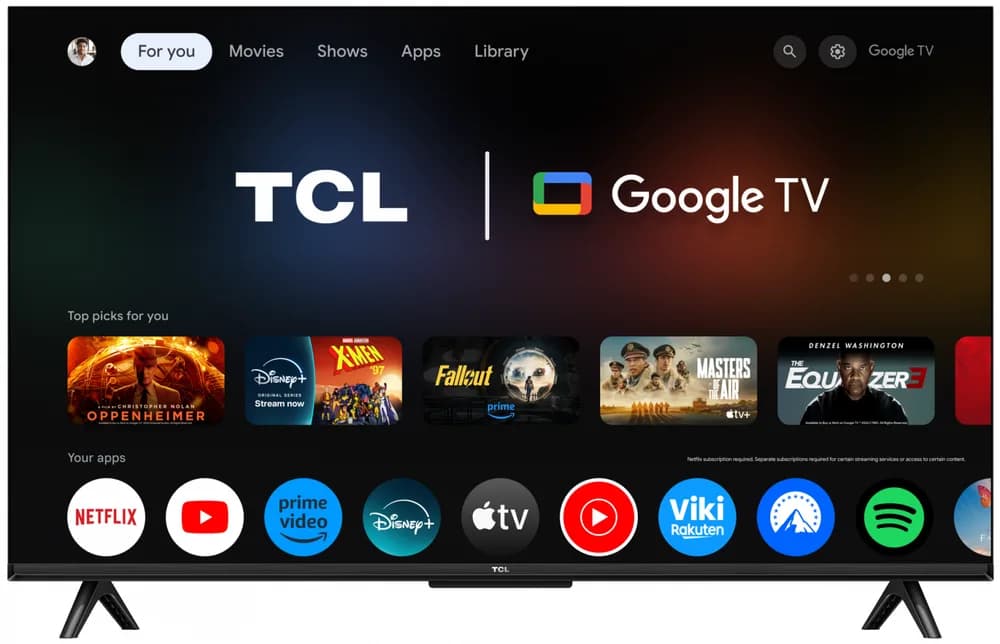 Televizor LED TCL 43P69K, 109 cm, 4K, Smart Google TV — miniatură