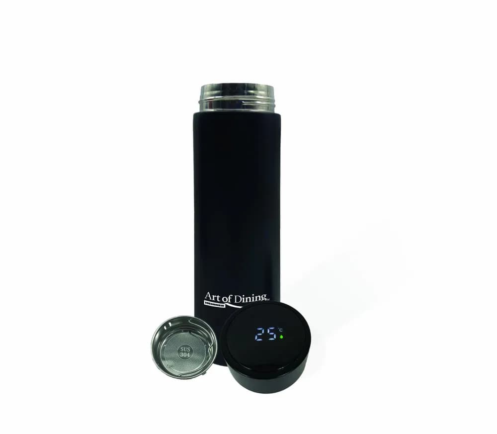 TERMOS INOX 450 ML, CU INDICATOR LED PENTRU TEMPERATURA, NEGRU, ART OF DINNING BY HEINNER — miniatură