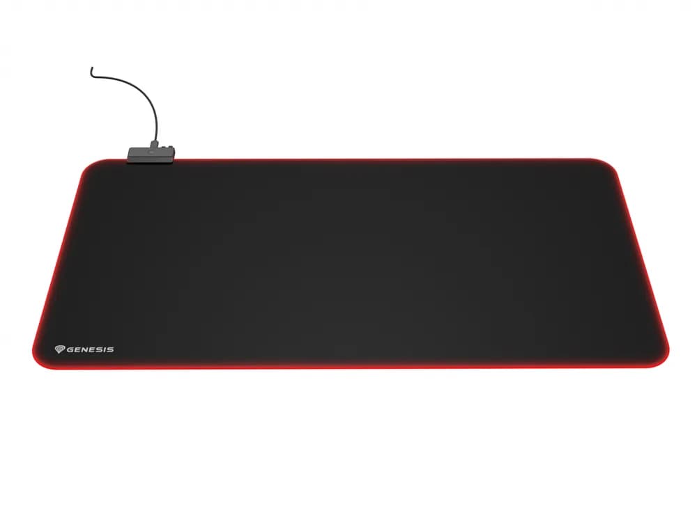 Mousepad Genesis Boron 500 XXL, iluminare RGB, material cauciuc + textil, dimensiuni 800x400x4 mm, negru — miniatură