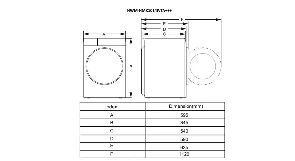 Masina de spalat rufe HEINNER HWM-HMK1014IVTA+++, 10 kg, 1400 rpm, Clasa: A, Argintiu — miniatură