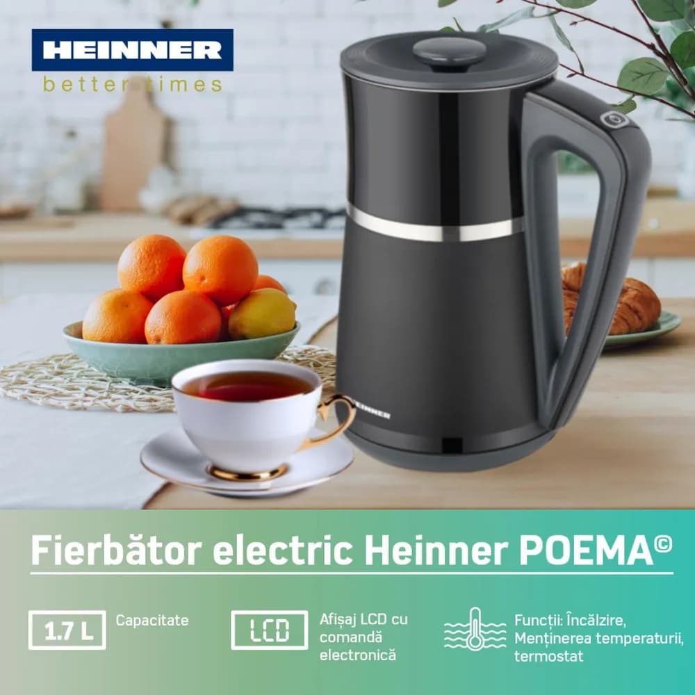 FIERBATOR ELECTRIC DIGITAL HEINNER HEK-D22002WBK — miniatură