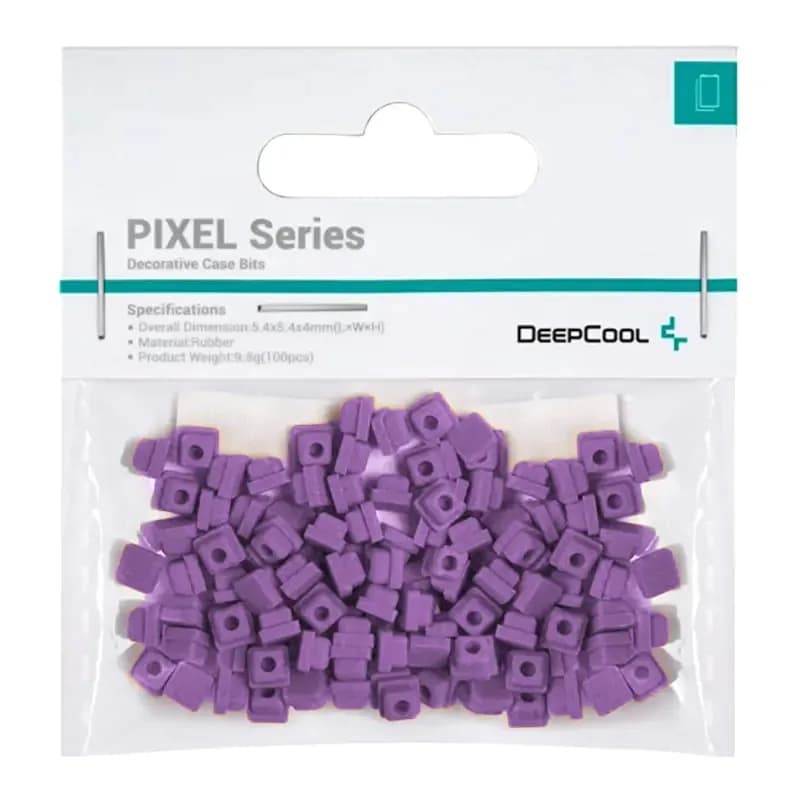 Accesoriu decorativ pt. carcasa DeepCool "PIXEL TV", silicon, 5.4x5.4x4mm, pachet 100 buc, mov, "R-PIXEL-TV100-G-1" 6933412796763