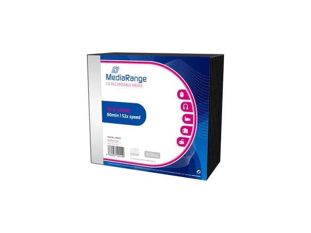 MediaRange CD-R 700MB|80min 52x speed, Slimcase Pack 10 "MR205"