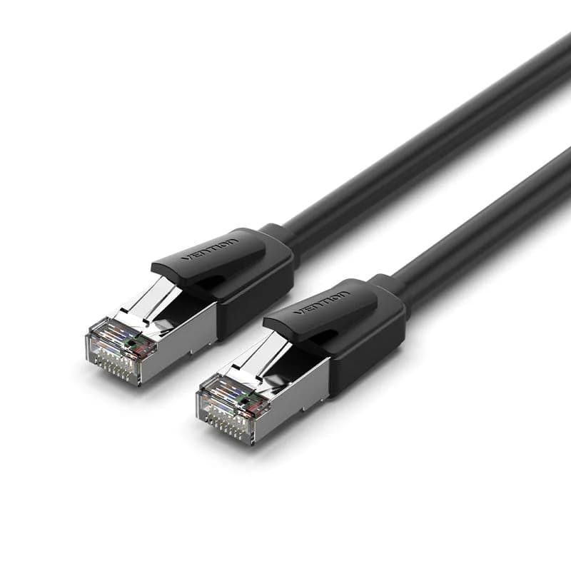 Patch cord SFTP Vention, Cat. 8, RJ-45 (T) la RJ-45 (T), 1m, AWG 28, 40 Gbps, ecranat, negru, "IKKBF" - 6922794780316