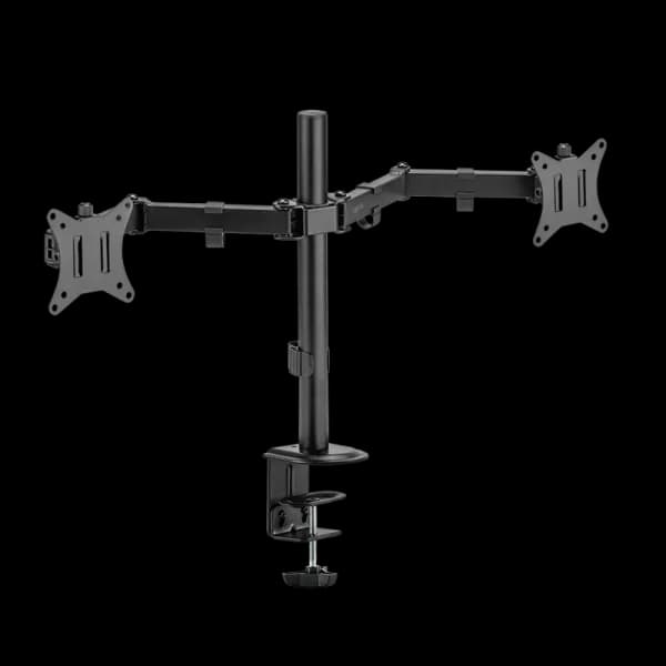 SUPORT de birou LOGILINK, pt 2 TV/monitor, plat, diag. max 32 inch, rotatie, inclinare, pivotare, orizontala, verticala, totala, max 9 Kg x 2, "BP0172" — miniatură