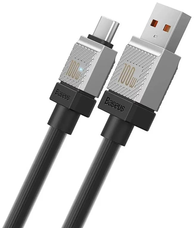 CABLU alimentare si date Baseus, Fast Charging Data Cable pt. smartphone, USB (T) la USB Type-C (T), 100W, 1m, negru, "CAKW000601" (include TV 0.18lei) - 6932172626808 — miniatură