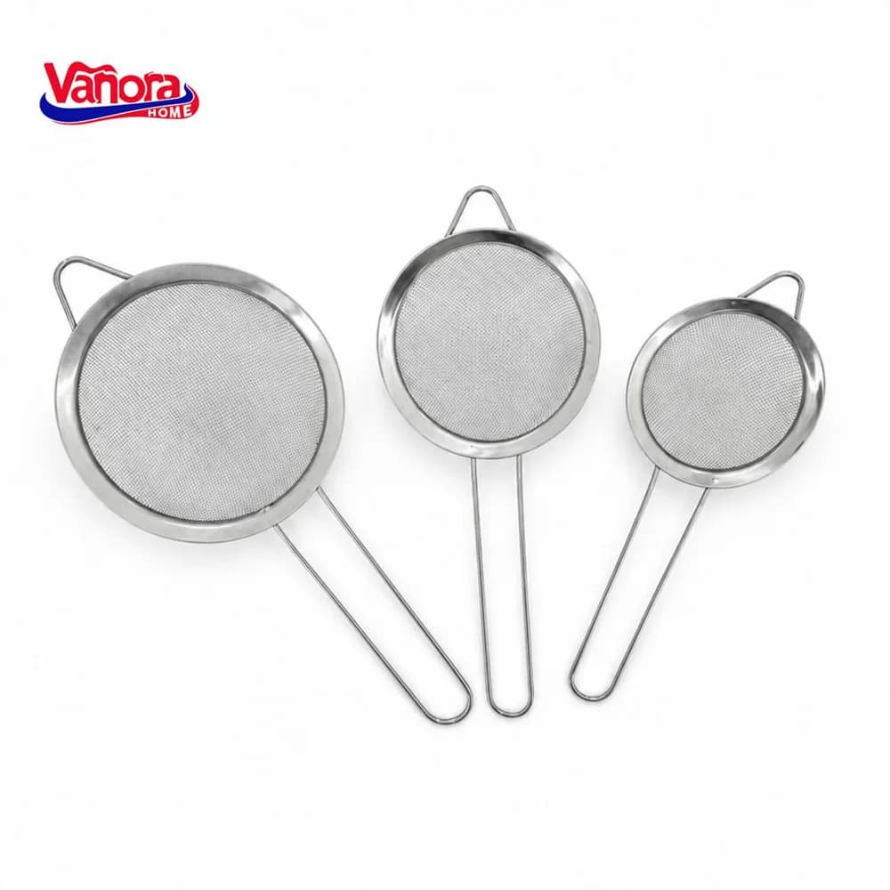 SET 3 STRECURATORI 8/10/12 CM, INOX, VANORA HOME — miniatură