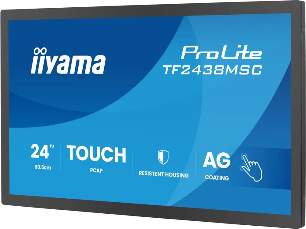 IIYAMA Monitor LED TF2438MSC-B2 24" DeepContrast PCAP 10-point Open Frame touchscreen monitor with robust metal housing for demanding environments "TF2438MSC-B2" — miniatură