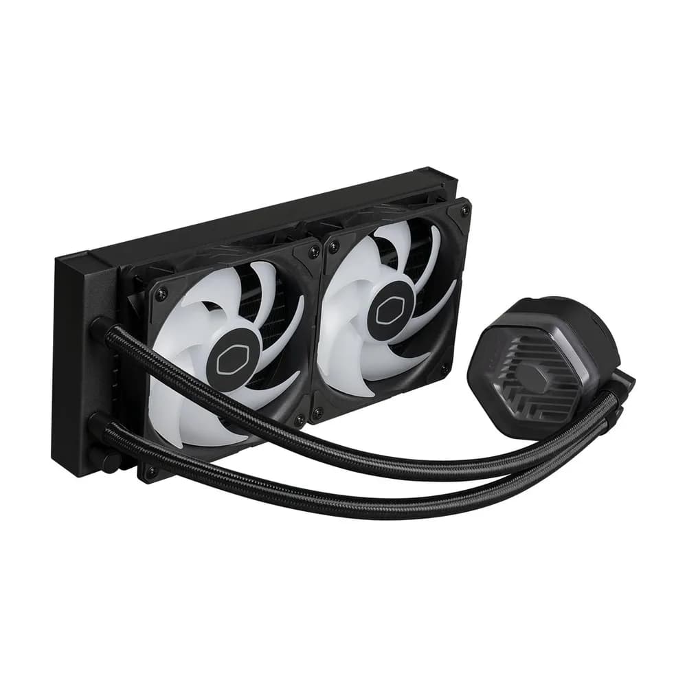 COOLER Cooler Master "MASTERLIQUID 240 ATMOS",racire lichid,skt. Intel LGA 1700/1200/115x,AMD AM5/AM4,radiator aluminiu,pompa,2x120mm,2500rpm,4-pin,ARGB,negru "MLX-D24M-A25PZ-R1" — miniatură
